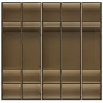 Pětidveřová prosklená šatní skříň baptiste - béžová