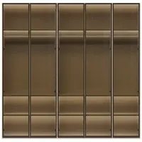 Pětidveřová prosklená šatní skříň baptiste - béžová