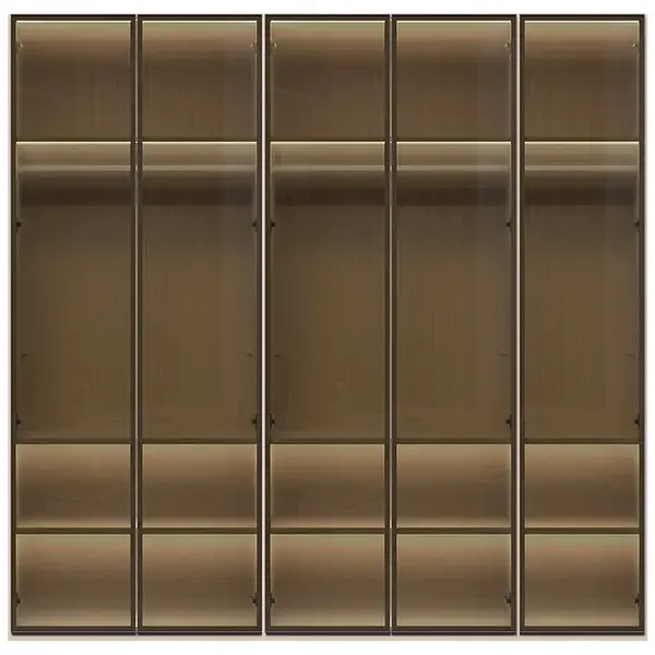 Pětidveřová prosklená šatní skříň baptiste - béžová