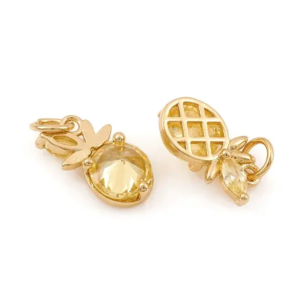 Brass Micro Pave Cubic Zirconia Charms