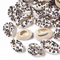 Printed Natural Cowrie Shell Beads