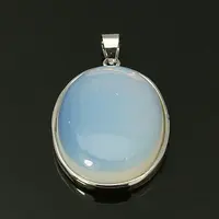 Synthetic Opalite Pendants with Alloy Finding Settings