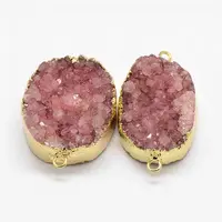 Electroplated Natural & Dyed Druzy Agate Links connectors
