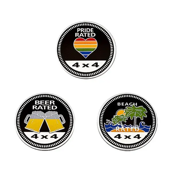 3Pcs 3 Styles Round Aluminum Car Decorative Stickers