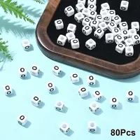 Acrylic Horizontal Hole Letter Beads