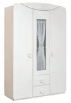 Třídvéřová šatní skříň s prosklením chloe - bílá