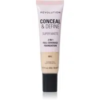 Makeup Revolution Conceal & Define matující make-up odstín F2NC 23 ml