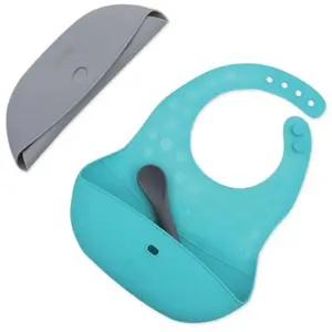 BBLÜV Pöket bryndák s lžičkou Grey/Aqua 2 ks