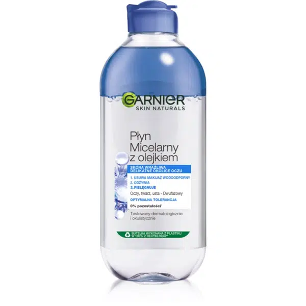 Garnier Skin Naturals pečující micelární voda pro velmi citlivé oči s kontaktními čočkami 400 ml