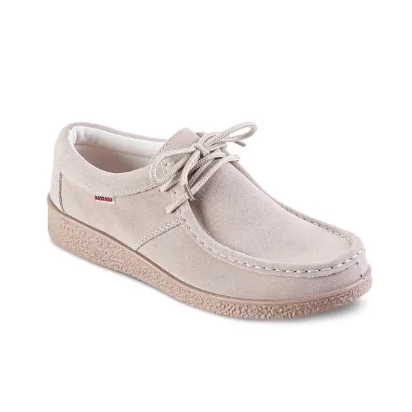 Dámske semišové poltopánky LAKY béžové veľ. 36