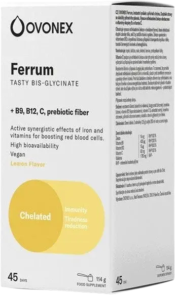 OVONEX Železo, citrónová príchuť 114 g