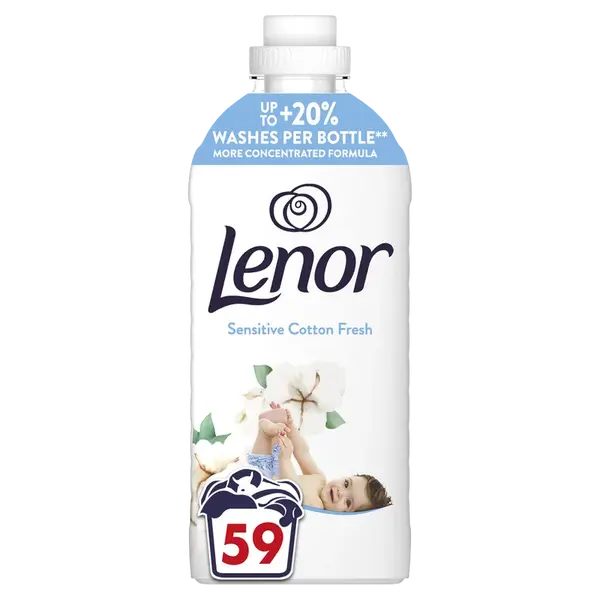 LENOR Aviváž, Sensitive Cotton Fresh, 59 praní, 1239 ml