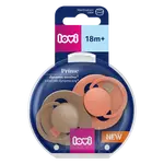 LOVI Cumlík silikónový dynamický PRIME 18m+ Granola/Orange 2 ks