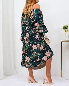 Resti Black and green floral maxi dress for women