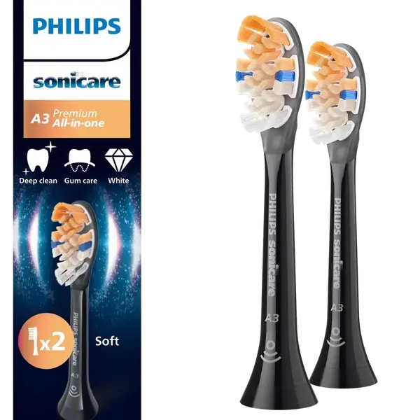 PHILIPS SONICARE A3 Premium All-in-One HX9092/88 čierna 2 ks