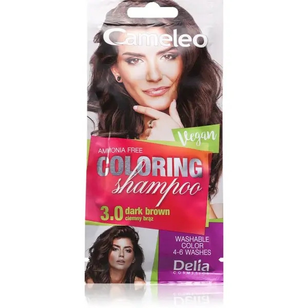 Delia Cosmetics Cameleo Coloring Shampoo tónovací šampón na vlasy odtieň 3.0 Dark Brown 40 ml