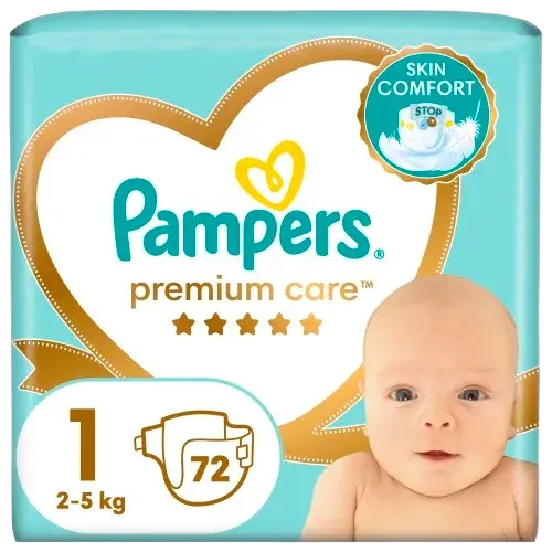 PAMPERS Premium Care Plienky jednorázové 1 (2-5 kg) 72 ks