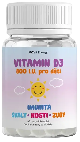 MOVIT ENERGY Vitamin D3 800 I.U. pre deti 90 tablet