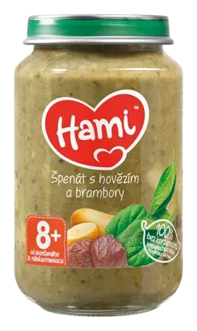 HAMI príkrm Špenát s hovädzím a zemiakmi 200 g