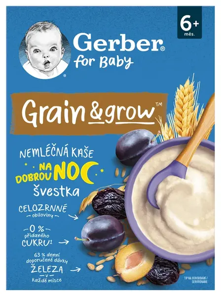GERBER Nemliečna kaša pšenično-ovsená slivka 200 g