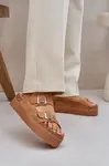 PE1 Dámské sandály na masivní platformě s přezkami Camel Aramia