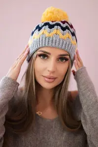 Dámská kšiltovka Laila K283 tmavě šedá+žlutá