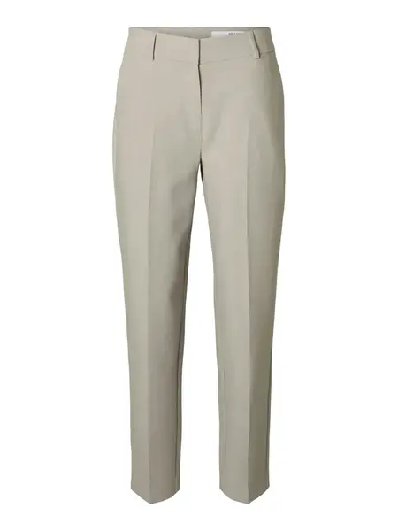 SELECTED Nohavice s pukmi 'SLFRit-Ria'  sivobéžová