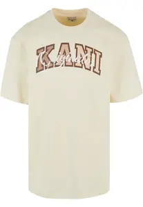 Karl Kani Tričko  krémová / hnedá / biela
