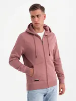 Ombre BASIC men's unbuttoned cotton sweatshirt - dark pink