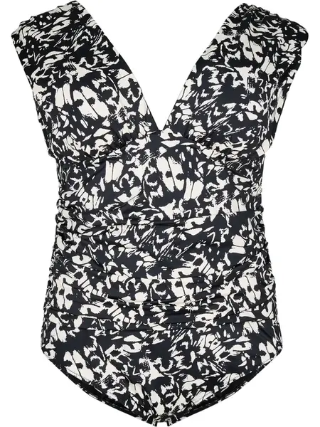 Swim by Zizzi Jednodielne plavky 'Skipa'  čierna / biela