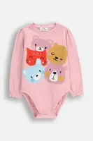 Kojenecké body Coccodrillo TEDDY BEAR GIRL NEWBORN