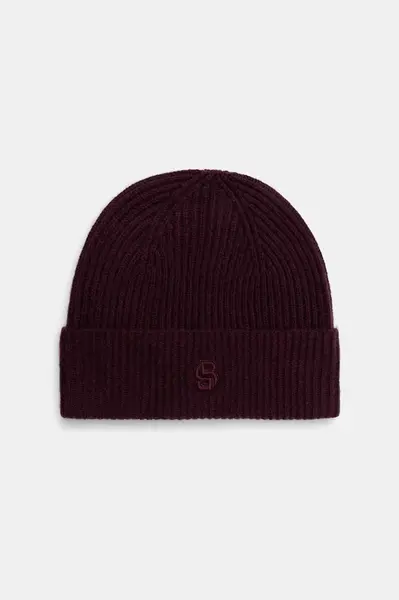 Vlněná čepice BOSS fialová barva, 50557673