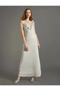 Koton Dámské Šaty s Výstřihem do V Večerní Šaty