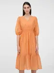 Oranžové dámske midi šaty ORSAY