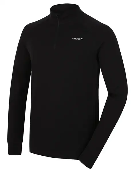 Husky Aron Zip M XL, black Pánská merino mikina
