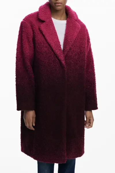 Růžový kabát Desigual pro ženy