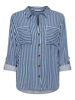 ONLY Blúzka 'ONLYasmin'  námornícka modrá / biela