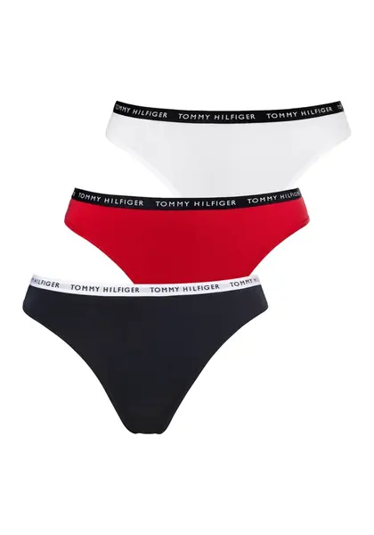 Tommy Hilfiger Underwear Tangá  námornícka modrá / tmavočervená / čierna / biela