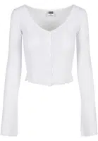 Women's sweater with a cropped rib in white