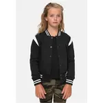 Girl's inset College Sweat Jacket black/white