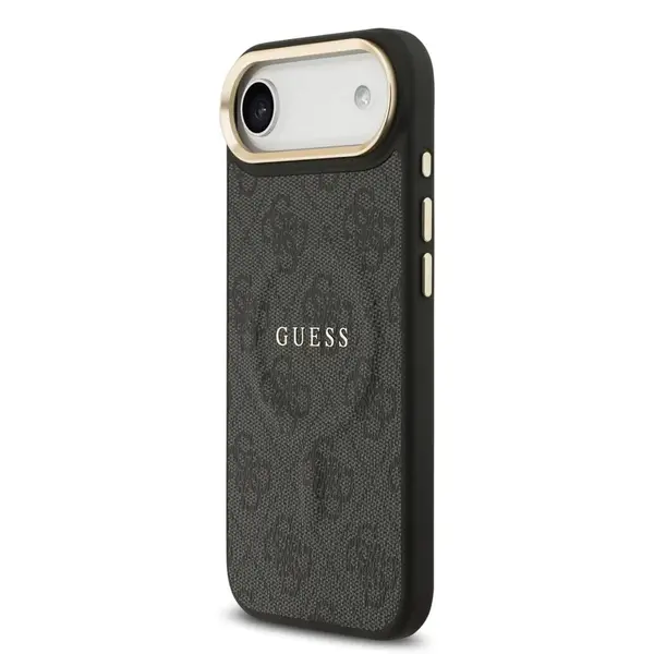 Zadní kryt Guess PU Leather 4G Gold Frame MagSafe  Apple pro iPhone Air, černá