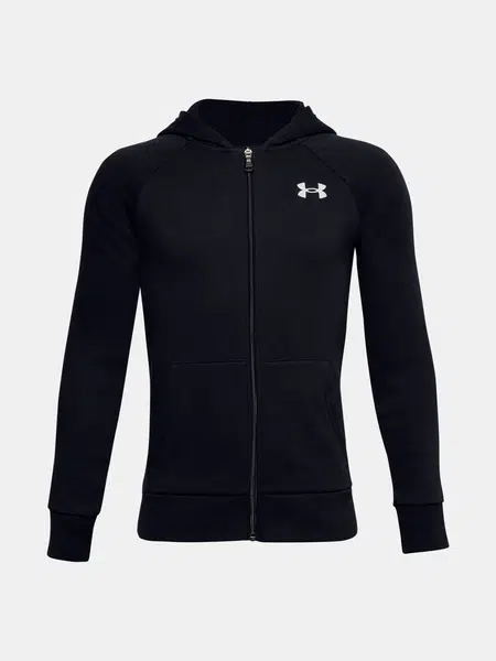 Čierna mikina Under Armour UA RIVAL COTTON FZ HOODIE