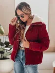 Kurtka damska zimowa sztruksowa TRENDYGLAM bordowa Dstreet