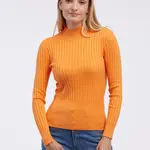 Oranžový dámsky rebrovaný sveter ORSAY