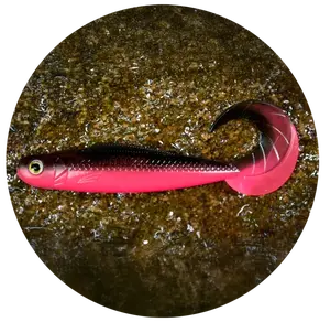Redbass gumová nástraha twister kixter black/signal pink uv color - l 100 mm
