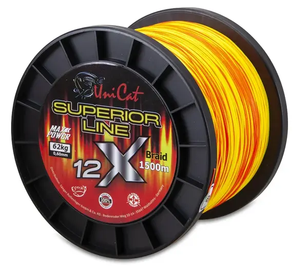 Uni cat splétaná šňůra 12x superior line 1500 m - 0,60 mm 62 kg