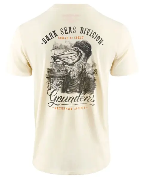 Grundéns tričko dark seas x grundens portsmith ss t-shirt natural - m