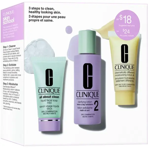 Clinique 3 Steps Skin Care Kit Skin Type 2 dárková sada pro dokonalé vyčištění pleti