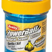 Berkley těsto na pstruhy natural glitter troutbait česnek - třpytivá modrá