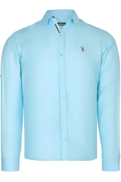 G974 DEWBERRY MEN'S SHIRT-CYAN